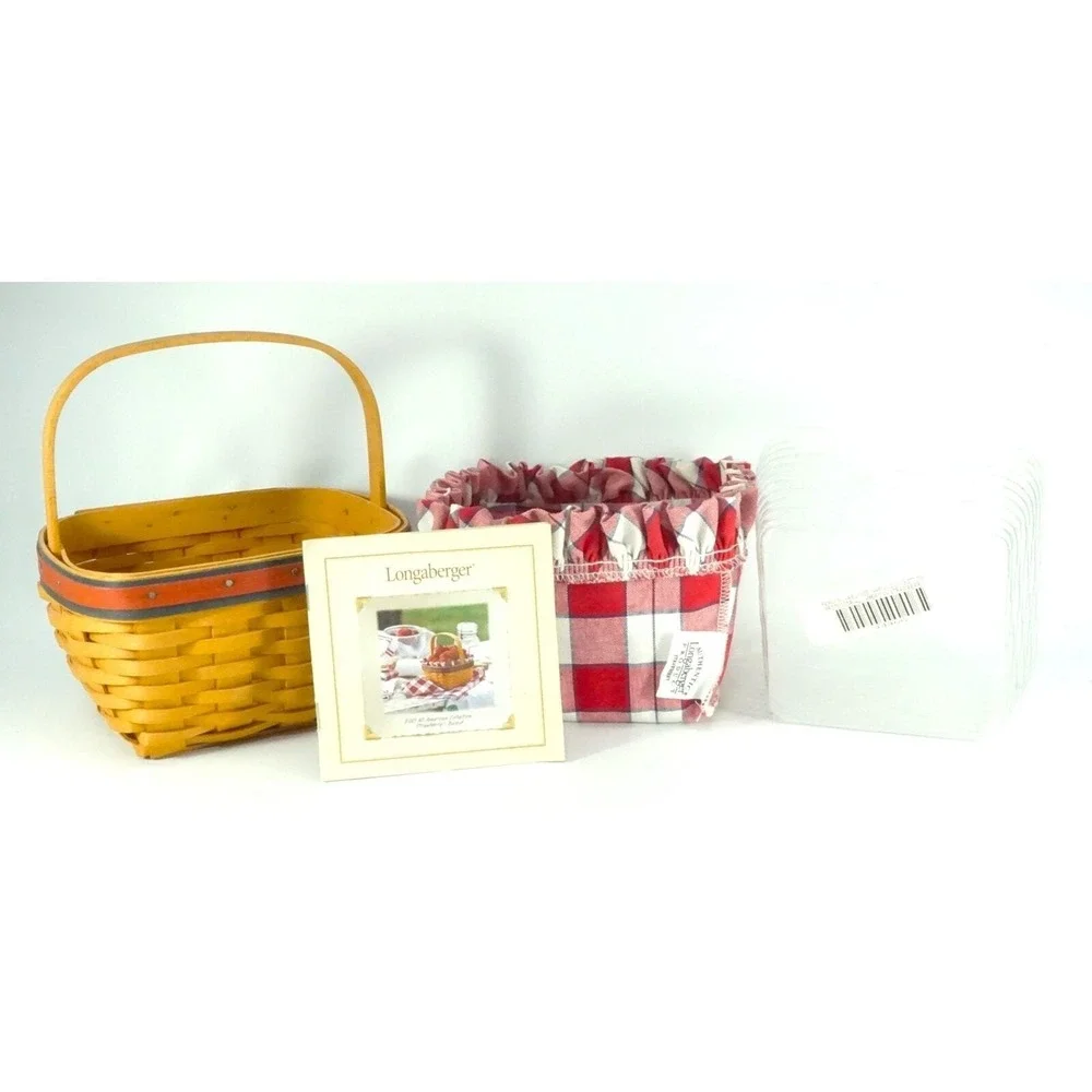 Longaberger 2001 Strawberry Basket Combo Liner Protector All-American Collection
